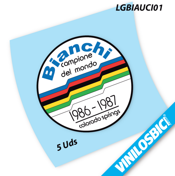 Bianchi campione del mondo vinilos adhesivos bici clásica