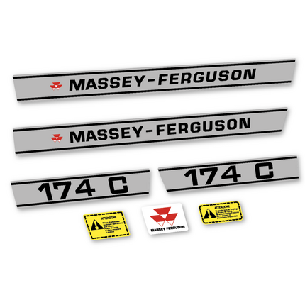 Pegatinas para Tractor Massey Ferguson 174C en vinilo adhesivo
