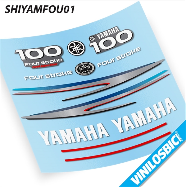 Yamaha Four Stroke 100 pegatinas en vinilo adhesivo para embarcación