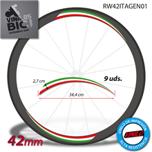 Vinilos adhesivos Bandera Italia, llanta perfil 42mm