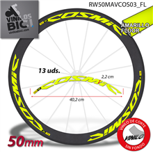 Mavic Cosmic, vinilos adhesivos llanta perfil 50mm
