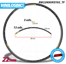 Mavic Ksyrium ELITE, vinilos adhesivos llanta 22mm
