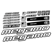 Pegatinas en vinilo adhesivo compatibles con cuadro Megamo Pulse Elite 2022 y 2023 – Adhesivos resistentes para Carretera