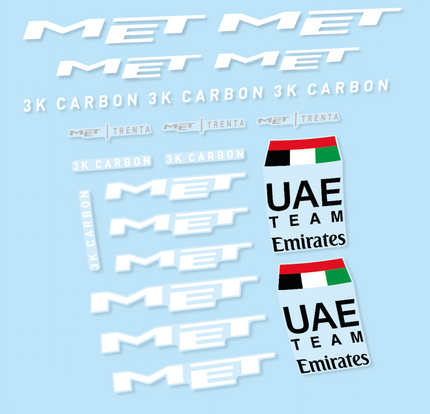 Pegatinas para Casco MET Trenta 3K Carbon UAE en vinilo adhesivo stickers graphics calcas adesivi autocollants