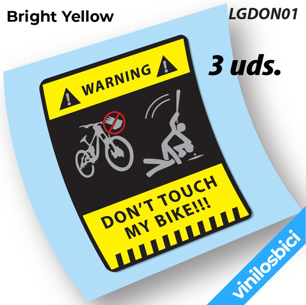 Pegatinas don't touch my bike!!! Pegatinas en vinilo adhesivo logo