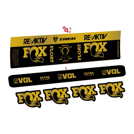 Pegatinas para Amortiguador Fox Float Reactiv Trek en vinilo adhesivo stickers graphics calcas adesivi autocollants
