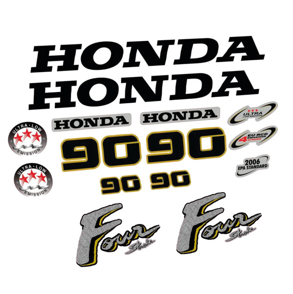 Honda Four Stroke 90cv Pegatinas en vinilo adhesivo Embarcación