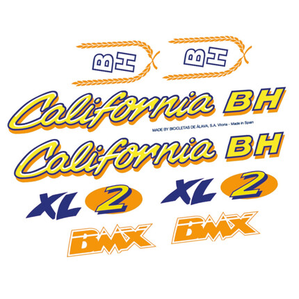 Pegatinas para Bici Clásica BH California XL2 BMX en vinilo adhesivo