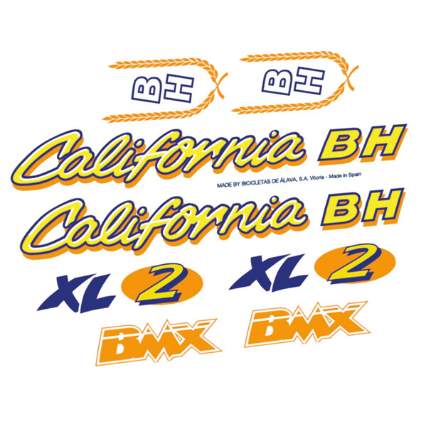 BH California XL2 BMX Pegatinas en vinilo adhesivo Bici Clásica