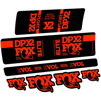 Pegatinas para Amortiguador Fox Elite DPX2 2019 en vinilo adhesivo stickers graphics calcas adesivi autocollants