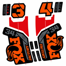 Pegatinas en vinilo adhesivo compatibles con horquilla Fox 34 Factory 2021, 2022, 2023, 2024 y 2025 – Adhesivos resistentes MTB