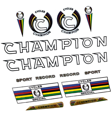 Pegatinas para Bici Clásica Champion Sport Record en vinilo adhesivo