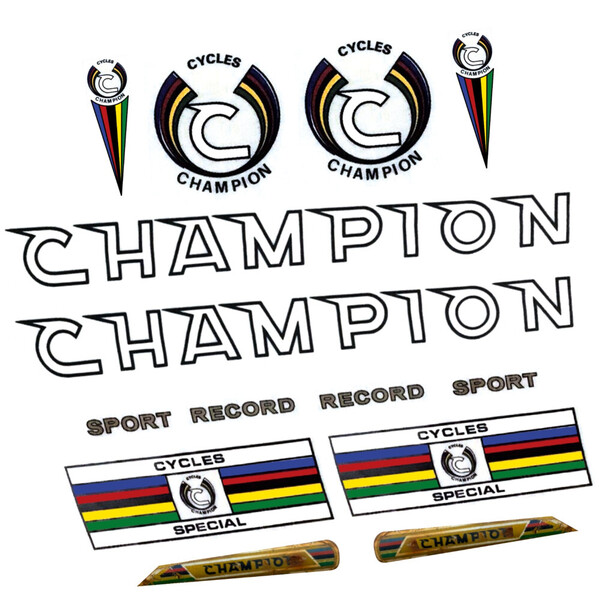 Champion Sport Record Pegatinas en vinilo adhesivo Bici Clásica
