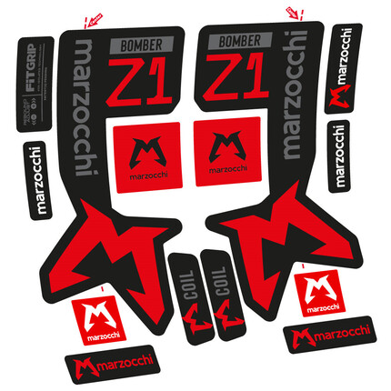 Pegatinas para Horquilla Marzocchi Bomber Z1 en vinilo adhesivo stickers graphics calcas adesivi autocollants