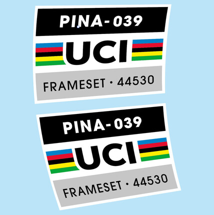 Pegatinas para Cuadro Logo Sello UCI homologación en vinilo adhesivo