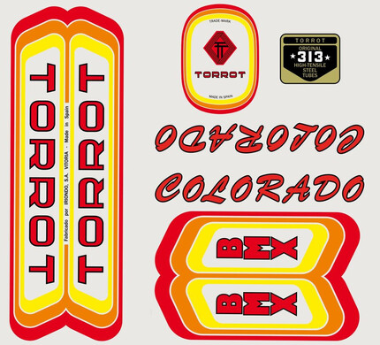 Pegatinas para Torrot Colorado BMX en vinilo adhesivo