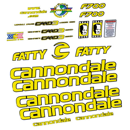 Pegatinas para Cuadro Cannondale Fatty F700 en vinilo adhesivo stickers graphics calcas adesivi autocollants