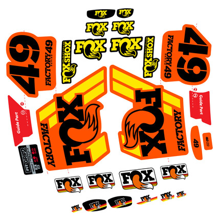 Pegatinas para Horquilla Fox 49 Factory 2019 en vinilo adhesivo stickers graphics calcas adesivi autocollants
