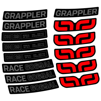Pegatinas para Llanta MTB E-Thirteen Grappler Race Alloy Downhill en vinilo adhesivo stickers graphics calcas adesivi autocollants