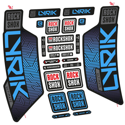 Pegatinas para Horquilla RockShox Lyrik Ultimate Flight Attendant en vinilo adhesivo stickers graphics calcas adesivi autocollants
