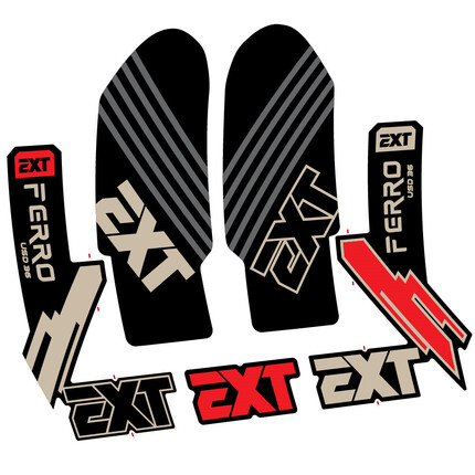 Pegatinas para Horquilla EXT Ferro USD 36 2024 en vinilo adhesivo stickers graphics calcas adesivi autocollants