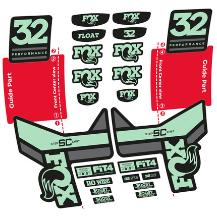 Pegatinas para Horquilla Fox 32 SC Performance 2019 en vinilo adhesivo stickers graphics calcas adesivi autocollants
