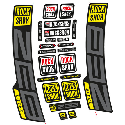 Pegatinas para Horquilla RockShox ZEB Ultimate 2025 en vinilo adhesivo stickers graphics calcas adesivi autocollants