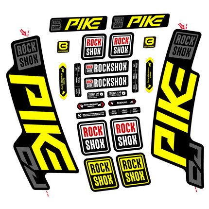 Pegatinas para Horquilla Rock Shox Pike DJ en vinilo adhesivo stickers graphics calcas adesivi autocollants