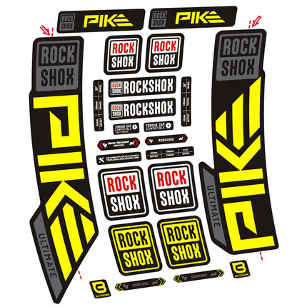 Pegatinas para Horquila Rock Shox Pike Ultimate en vinilo adhesivo stickers graphics calcas adesivi autocollants