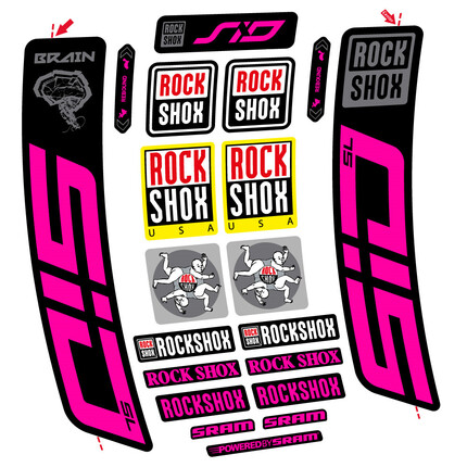 Pegatinas para Horquilla Rock Shox Sid Brain SL 2021-2024 en vinilo adhesivo stickers graphics calcas adesivi autocollants