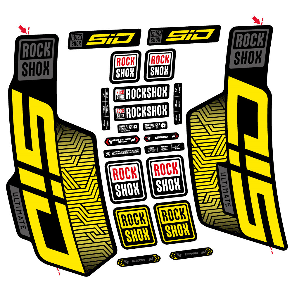 Rock Shox Sid Ultimate Flight Attendant Pegatinas en vinilo adhesivo Horquilla