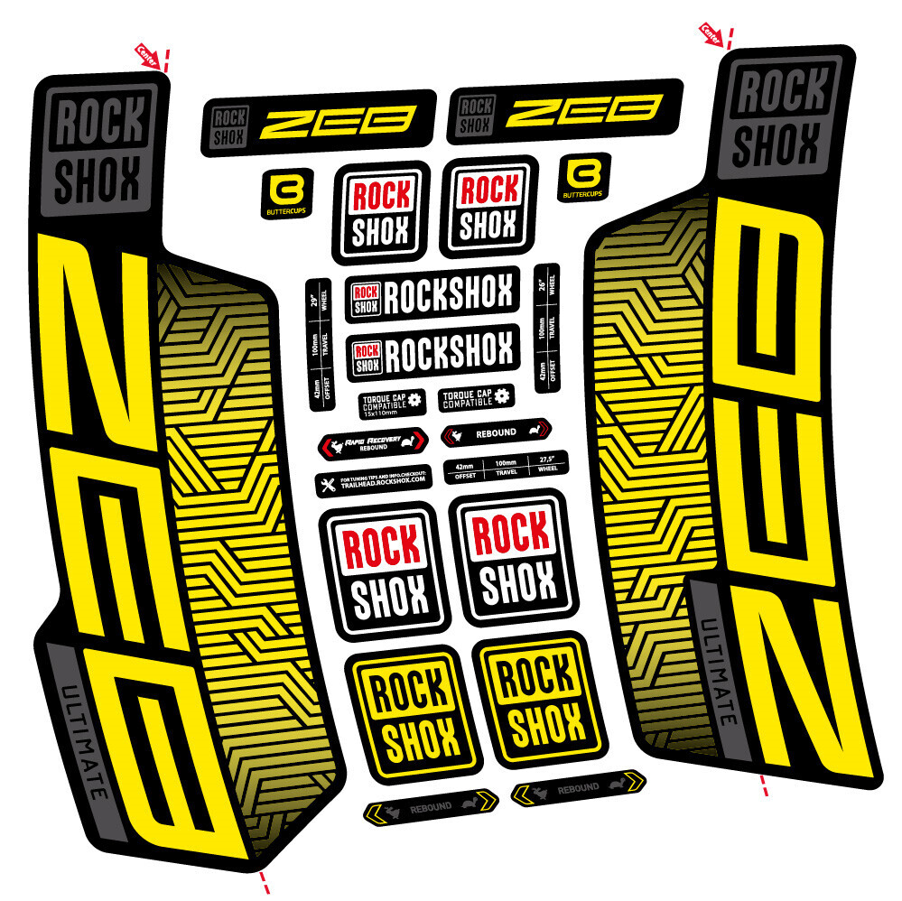 Rock Shox Zeb Ultimate Flight Attendant Pegatinas en vinilo adhesivo Horquilla