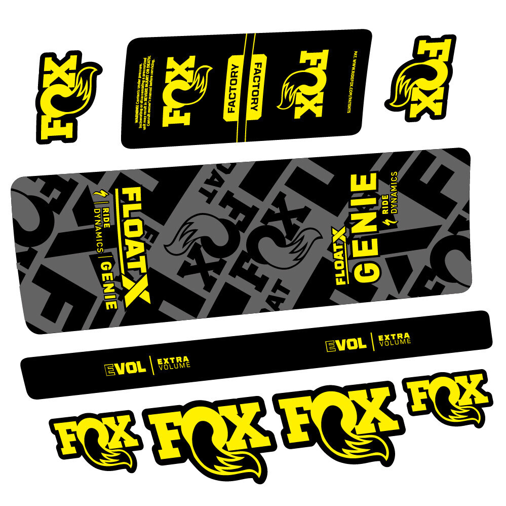 Fox Float X Genie Pegatinas en vinilo adhesivo Amortiguador