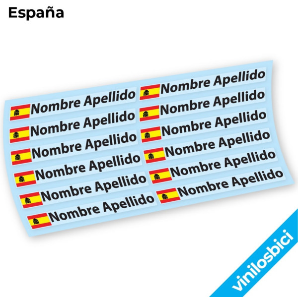 Nombre+Bandera Pegatinas en vinilo adhesivo (1)