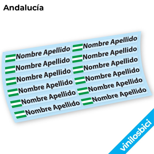 Nombre+Bandera Pegatinas en vinilo adhesivo (2)