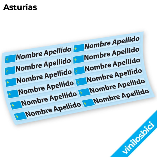 Nombre+Bandera Pegatinas en vinilo adhesivo (3)