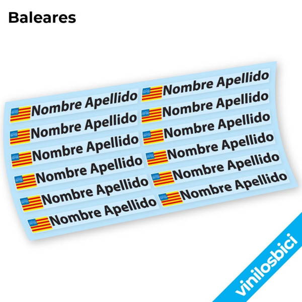 Nombre+Bandera Pegatinas en vinilo adhesivo (6)