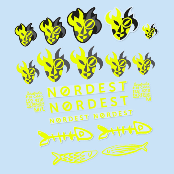 Nordest Sardinha 2 Pegatinas en vinilo adhesivo Cuadro (2)