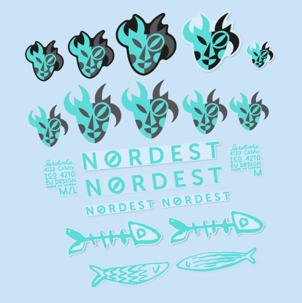 Nordest Sardinha 2 Pegatinas en vinilo adhesivo Cuadro (22)