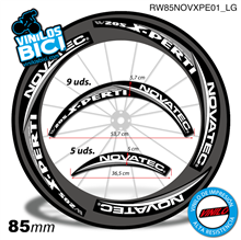 Novatec X-Perti vinilos adhesivos llanta perfil 85mm