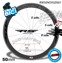 Novatec vinilos para llanta perfil 50mm