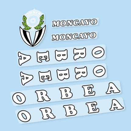Orbea Moncayo, pegatinas en vinilo adhesivo bici clásica decals stickers adhesivos calcas