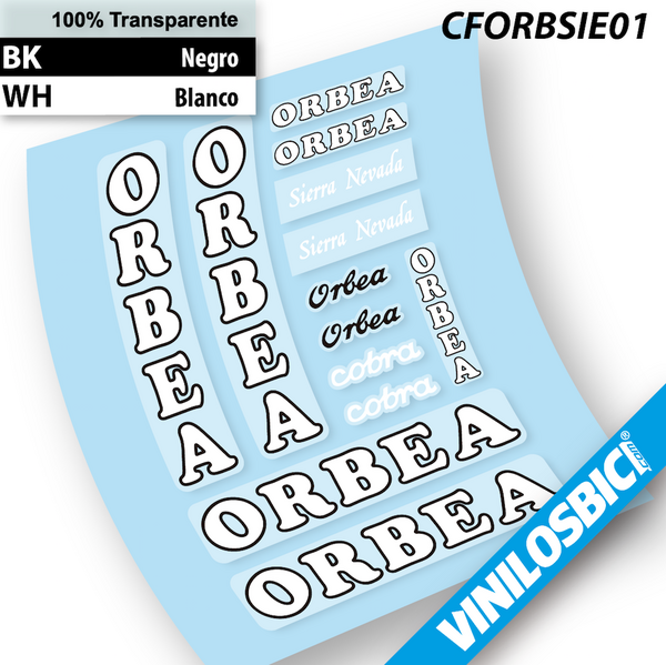 Orbea Sierra Nevada, pegatinas en vinilo adhesivo bici clásica