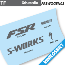 Pegatinas en vinilo adhesivo Compatibles con Cuadro Specialized S-Works FSR