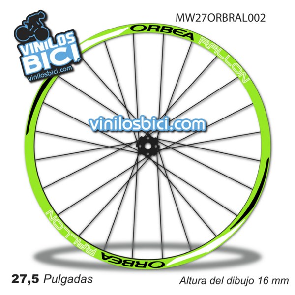 Orbea Rallon 27,5 Adhesivos para llanta verde