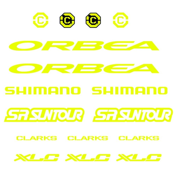 Orbea, Shimano, SRSuntour, Clarks, XLC Pegatinas en vinilo adhesivo Cuadro (2)