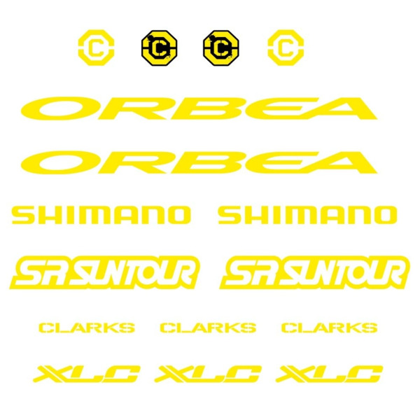 Orbea, Shimano, SRSuntour, Clarks, XLC Pegatinas en vinilo adhesivo Cuadro (3)