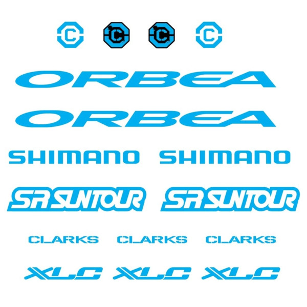 Orbea, Shimano, SRSuntour, Clarks, XLC Pegatinas en vinilo adhesivo Cuadro (4)