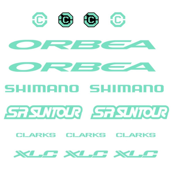 Orbea, Shimano, SRSuntour, Clarks, XLC Pegatinas en vinilo adhesivo Cuadro (9)