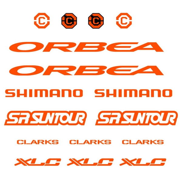 Orbea, Shimano, SRSuntour, Clarks, XLC Pegatinas en vinilo adhesivo Cuadro (10)